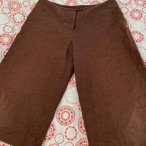 Saint Tropez West Linen Wide Leg Gaucho Pants/Culotte Pants, Size 14